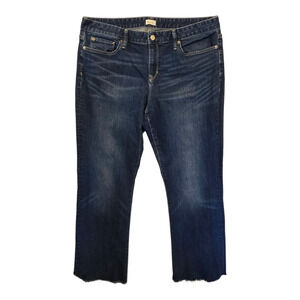 Gap Jeans Womens 33 Tall Blue Long & Lean Straight Leg Mid-Rise Raw Hem Stretch